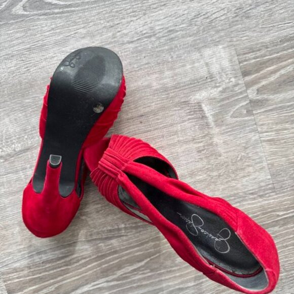 Jessica Simpson Red suede heels - Picture 8 of 10